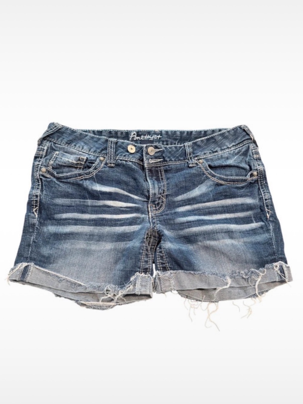 Amethyst Vintage Denim Jean Shorts Flap Pockets Size 11